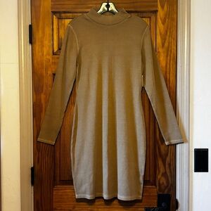 NWT Old Navy Women’s Tan Mock Turtleneck Long Sleeve Dress, Size L